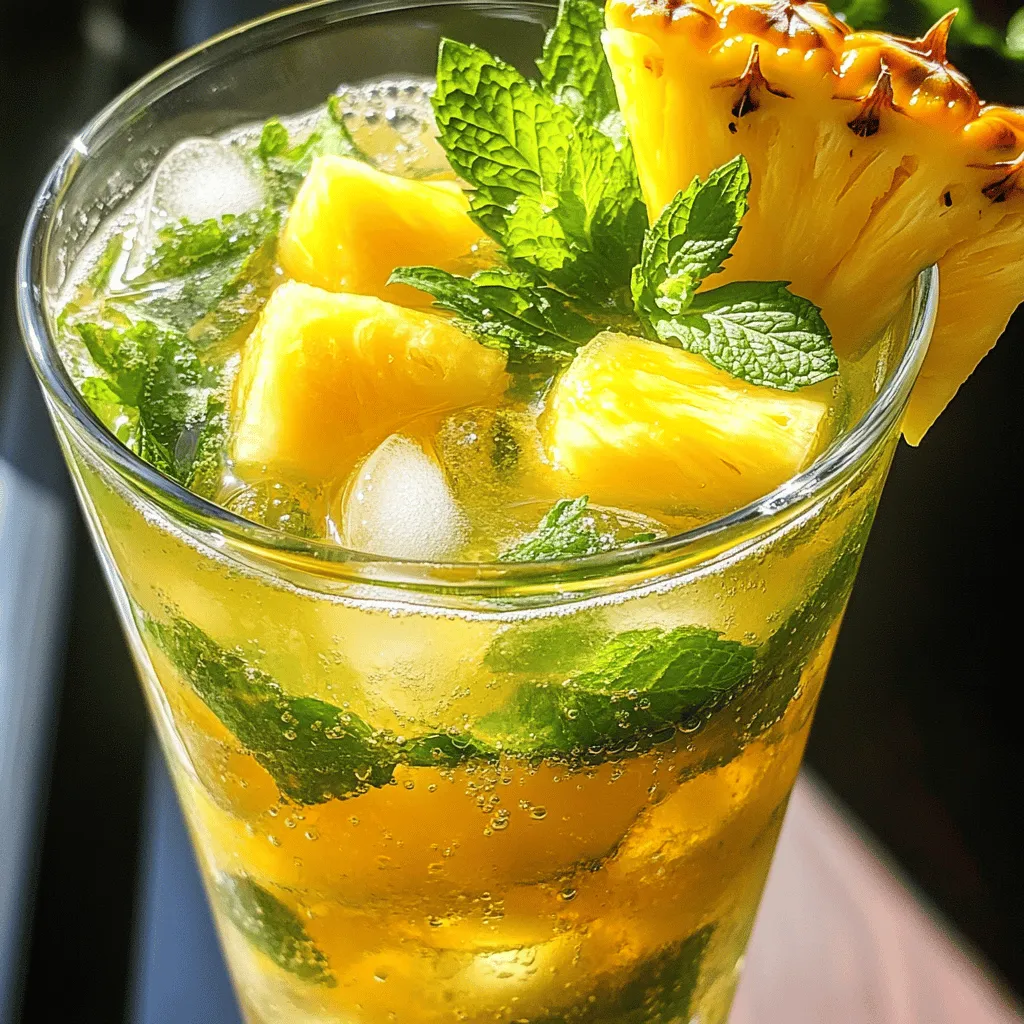 Minted Pineapple Mojito Mocktail Refreshing Treat