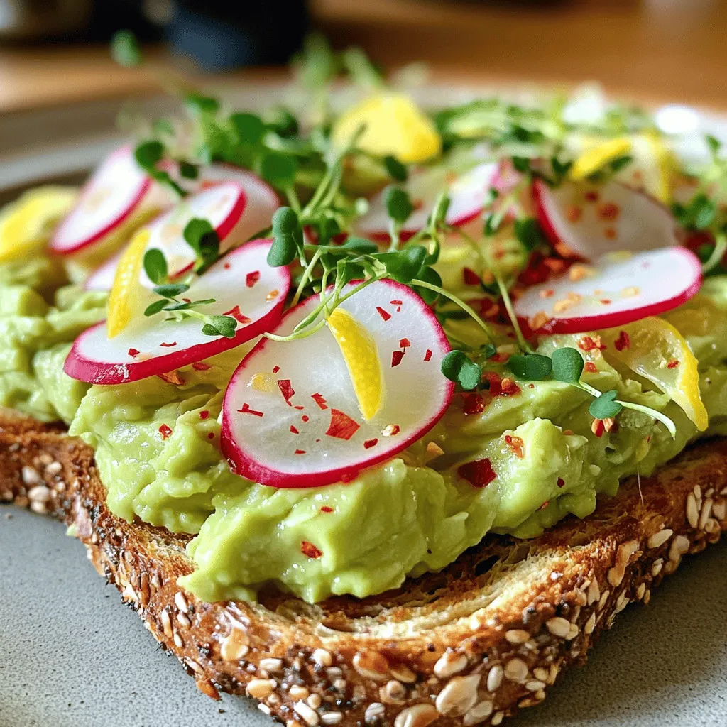 Avocado Toast with Radish Fresh and Nutritious Meal