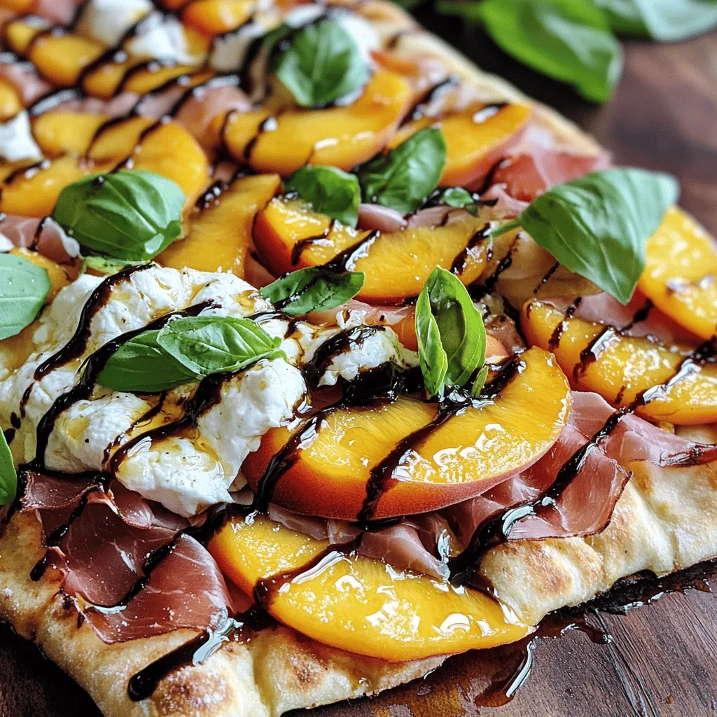 Peach Burrata Prosciutto Flatbread Simple and Tasty