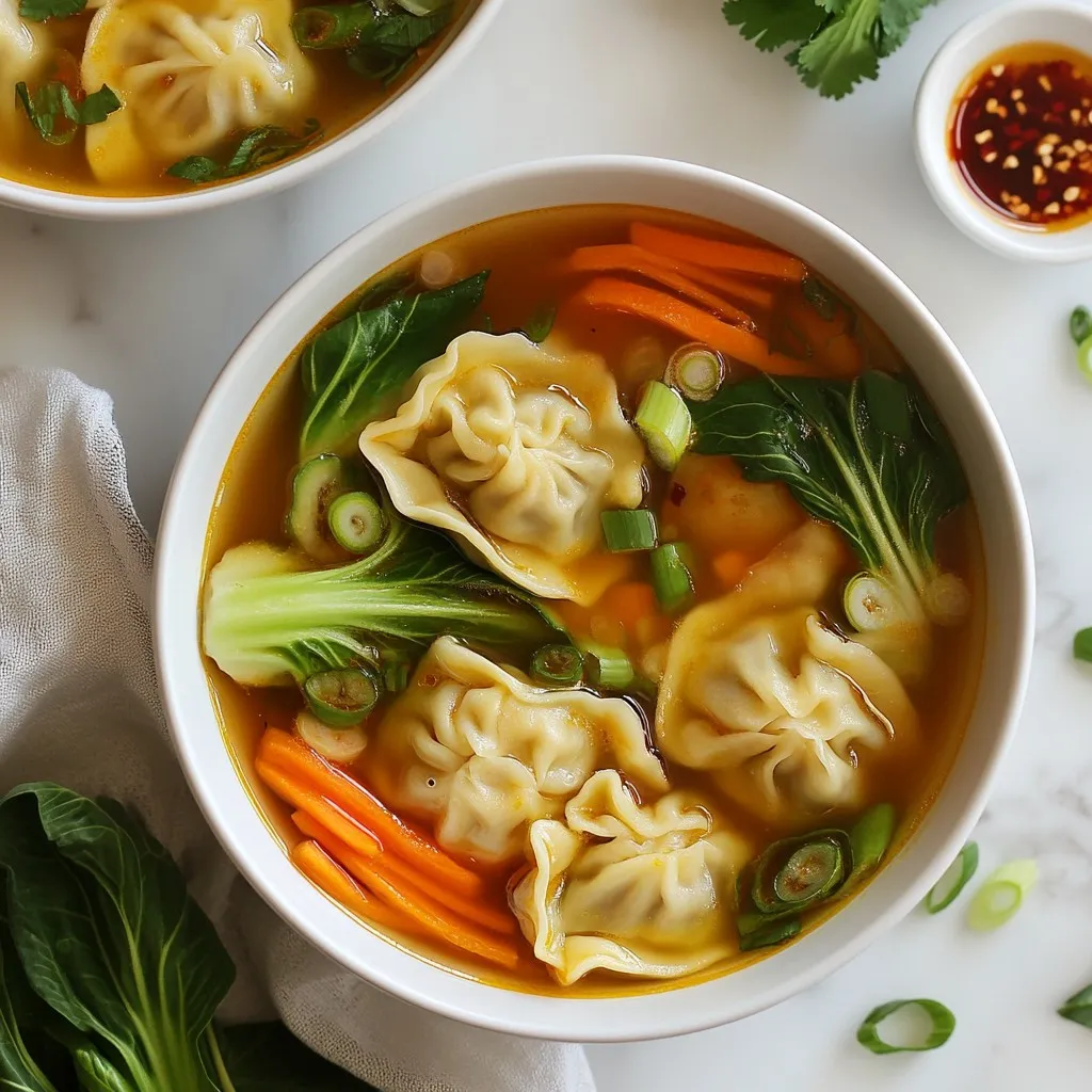 Savory Asian Dumpling Potsticker Soup Recipe