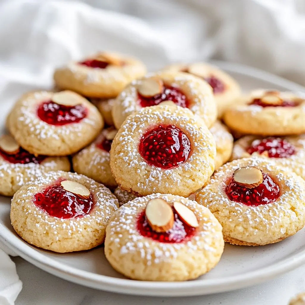 Raspberry Almond Thumbprint Cookies Delightfully Easy