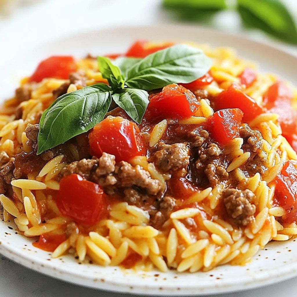 Tomato Cream Beef Orzo Simple and Satisfying Meal