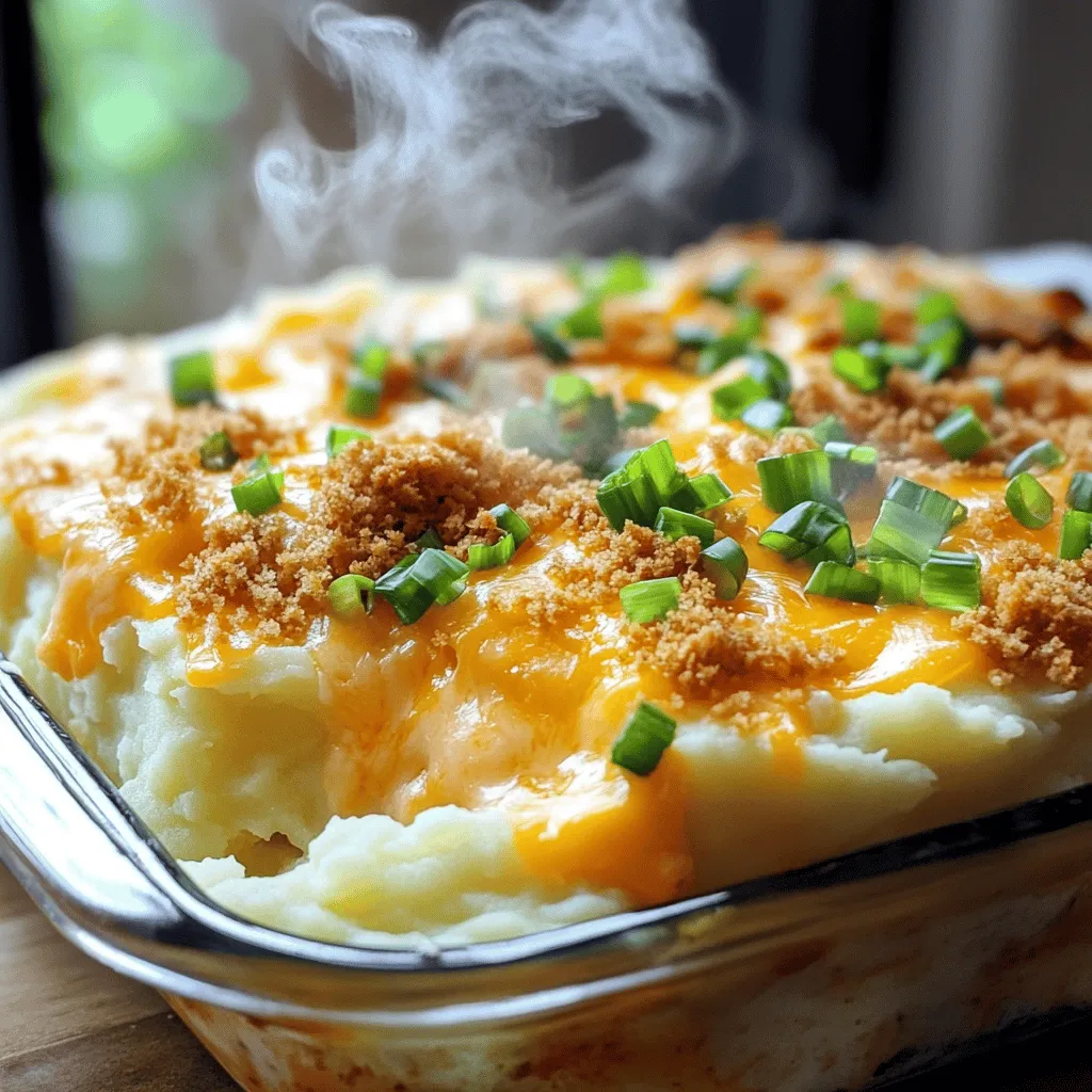 Cheddar Mashed Potato Casserole Creamy and Simple Recipe