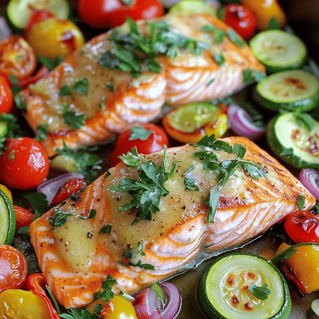 Sheet Pan Garlic Butter Salmon Quick and Tasty Dinner