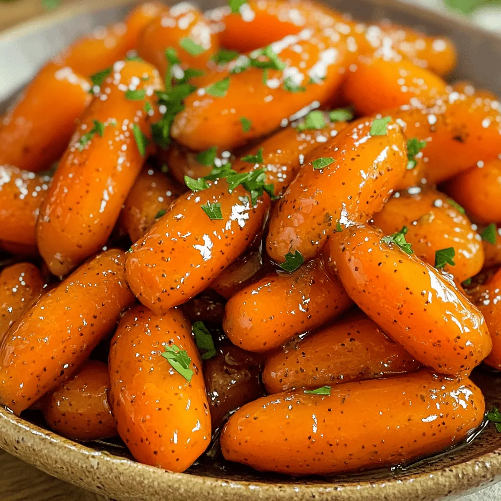 To make honey mustard glazed carrots, gather these ingredients: - 1 pound baby carrots (or 4 regular carrots, peeled and sliced) - 3 tablespoons honey - 2 tablespoons Dijon mustard - 2 tablespoons unsalted butter - 1 tablespoon olive oil - 1 teaspoon garlic powder - Salt and pepper to taste - Fresh parsley, chopped (for garnish) These ingredients work together to create a sweet and tangy glaze that brings out the carrots