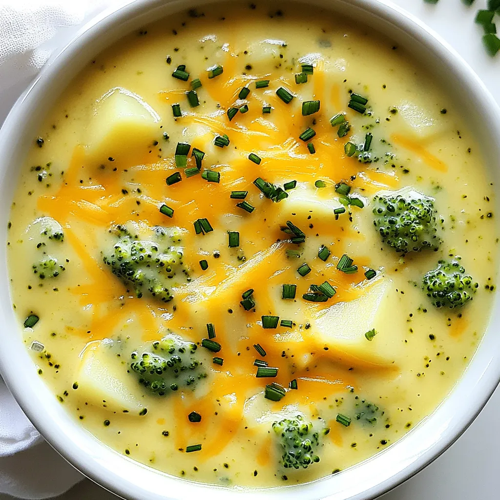 Broccoli Potato Cheese Soup Rich and Creamy Delight