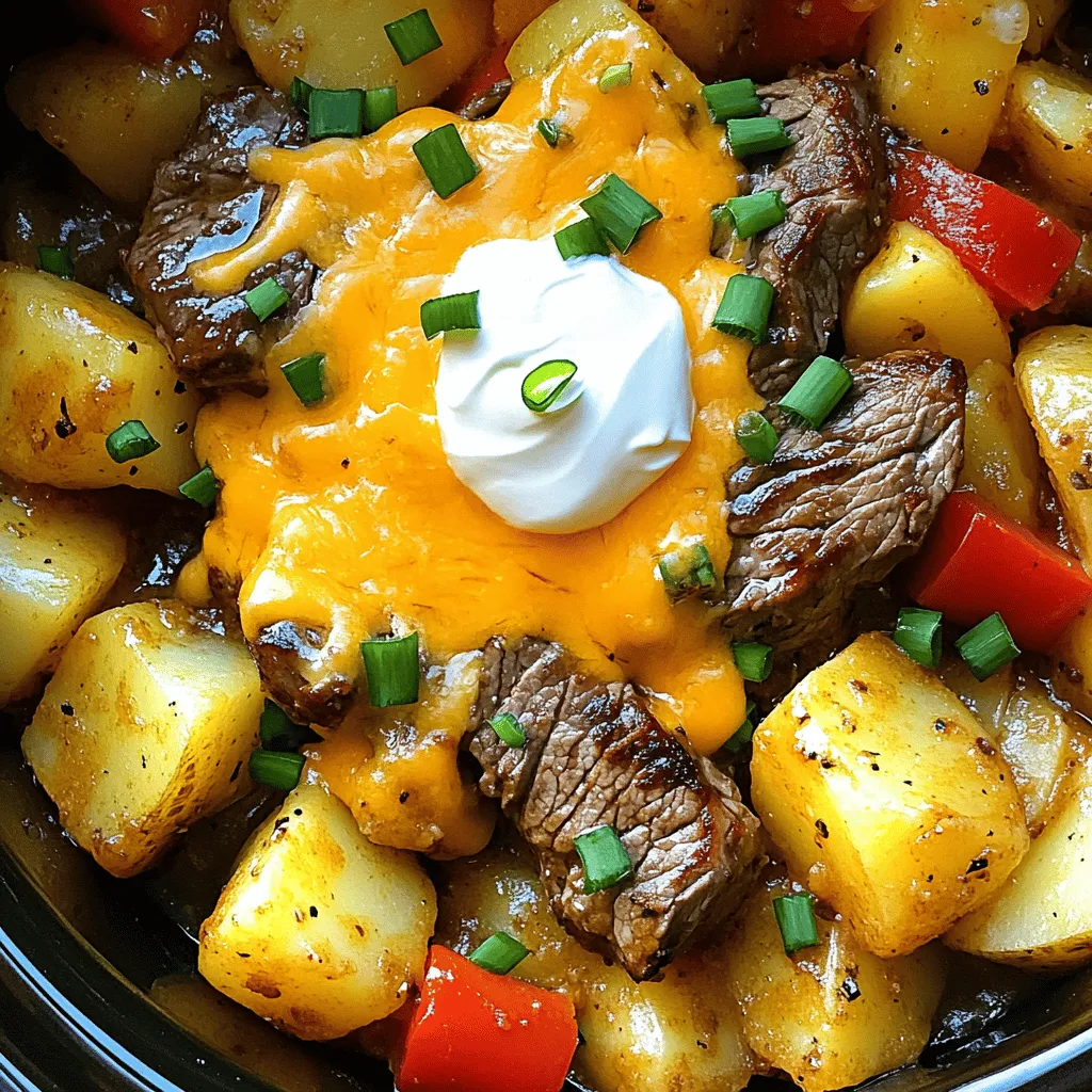 Crockpot Loaded Steak and Potato Bake Flavor Packed Dish