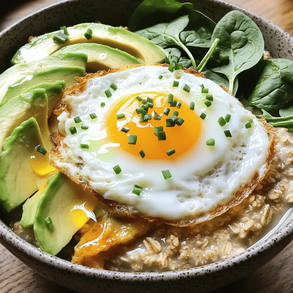Savory Oatmeal with Fried Egg Tasty and Simple Meal