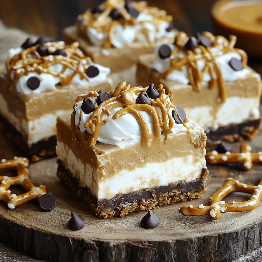 No-Bake Peanut Butter Pretzel Cheesecake Bars Delight