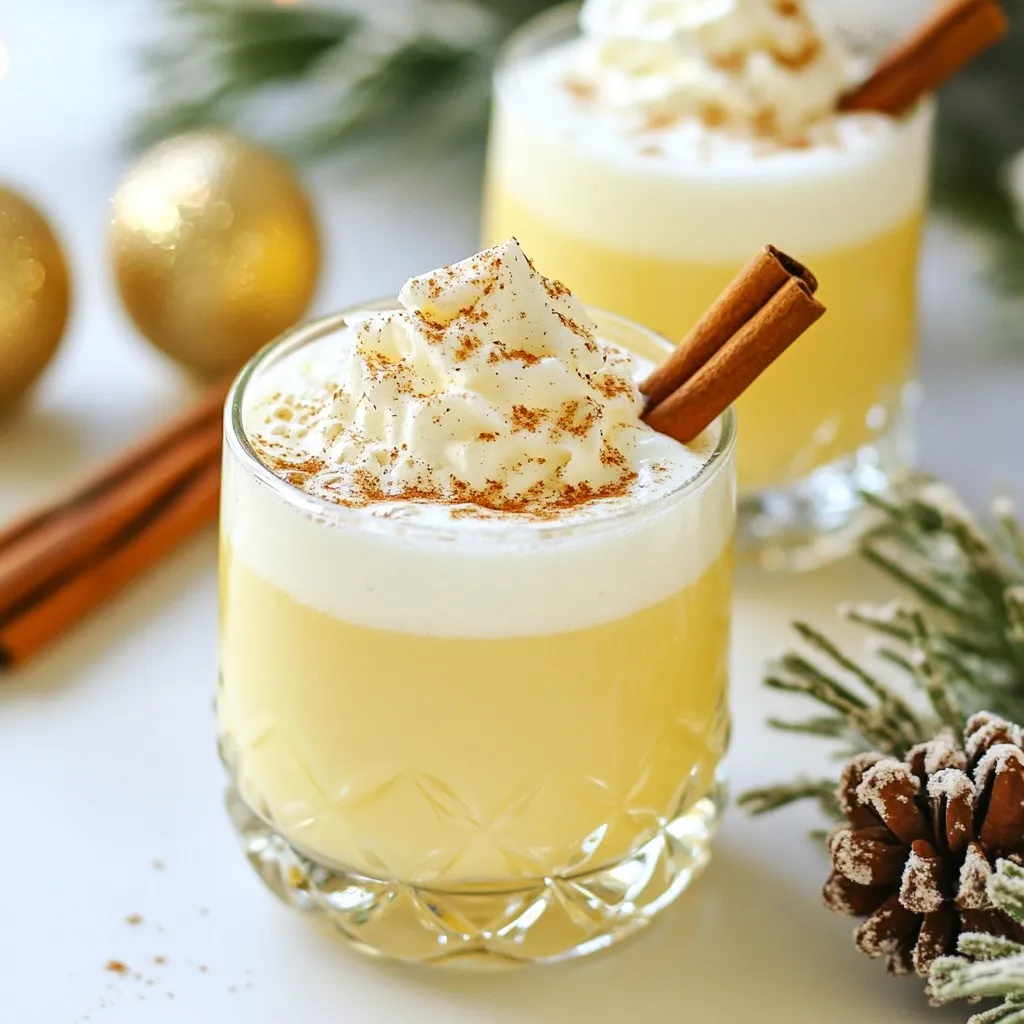 Eggnog Champagne Fizz Festive Holiday Cocktail Recipe