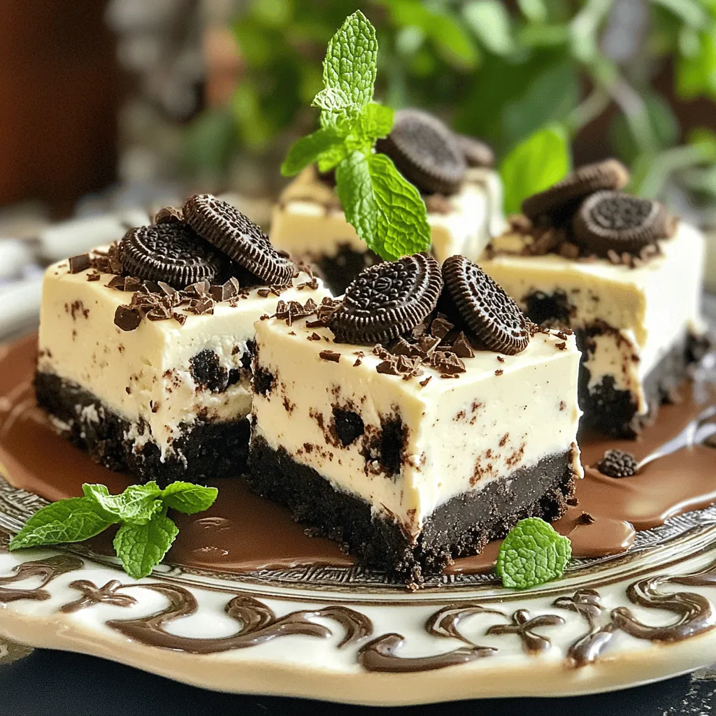 No Bake Oreo Cheesecake Bars Tasty Dessert Delight