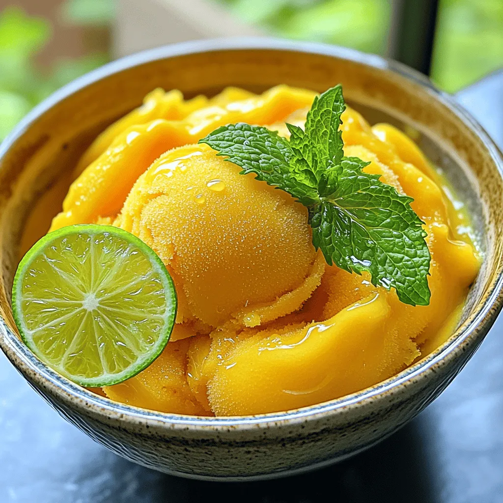 Peach Mango Sorbet Refreshing Summer Treat Recipe