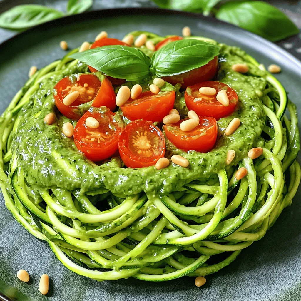 Zucchini Noodles with Pesto Simple and Healthy Meal