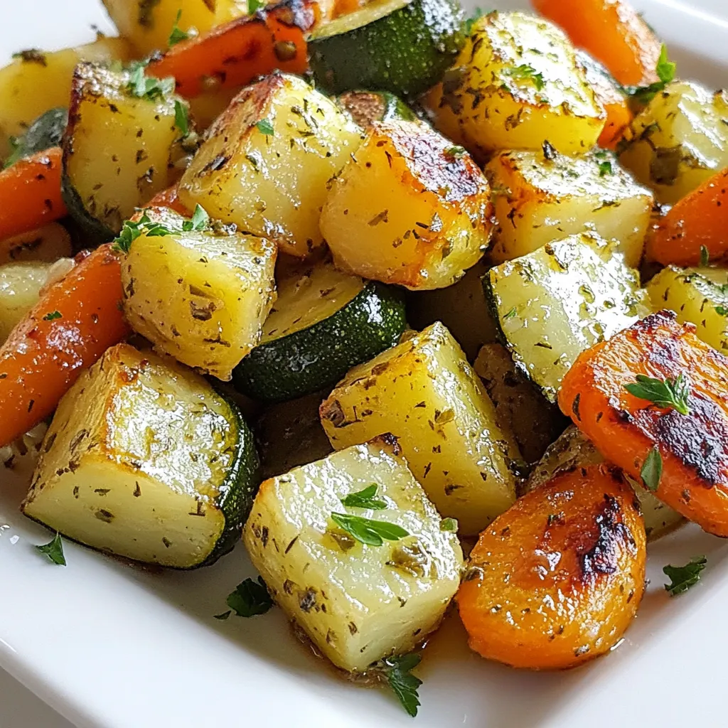 Herb Roasted Potatoes Carrots Zucchini Flavor Boost