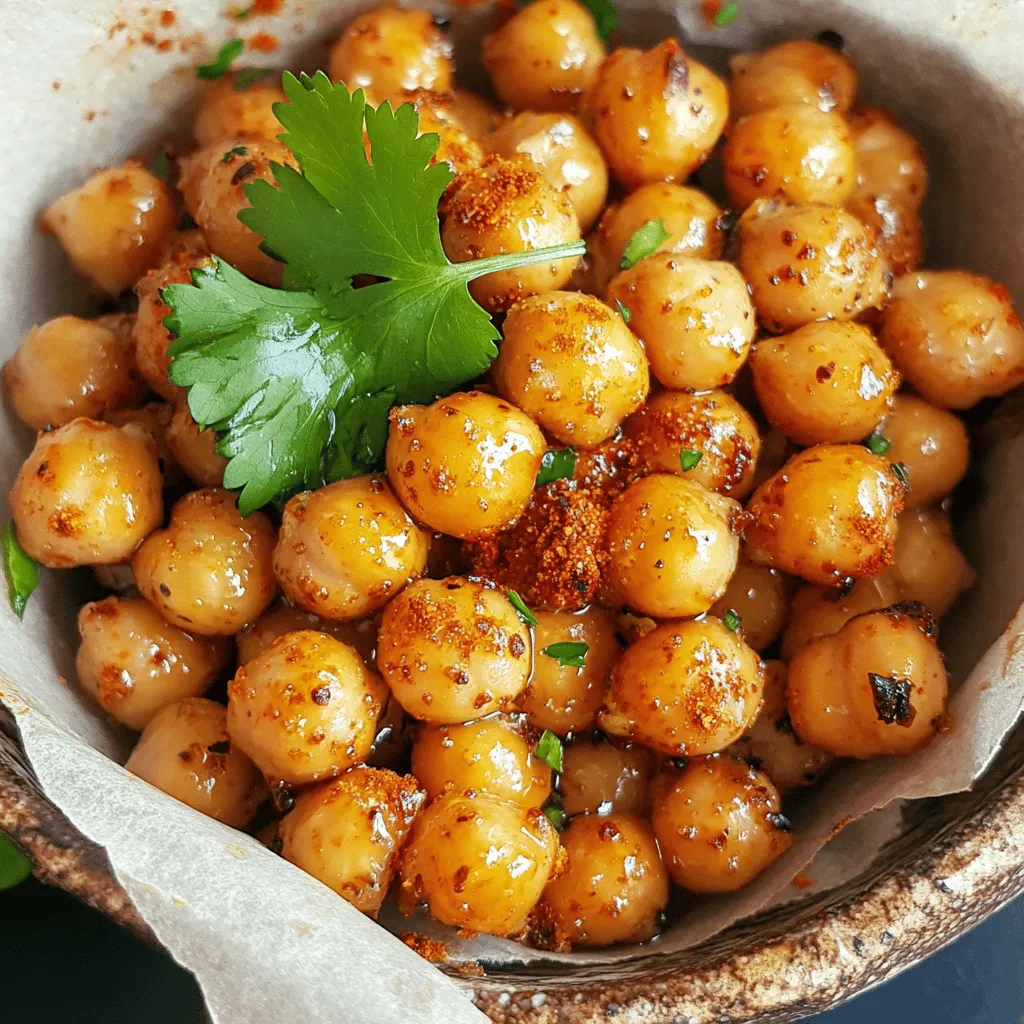 Sweet and Spicy Roasted Chickpeas Crispy Snack Delight