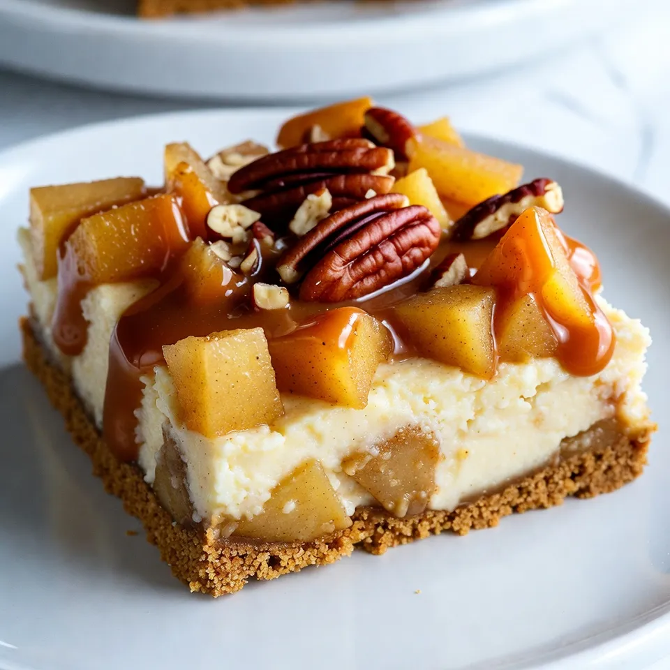 Caramel Apple Cheesecake Bars Irresistible Dessert