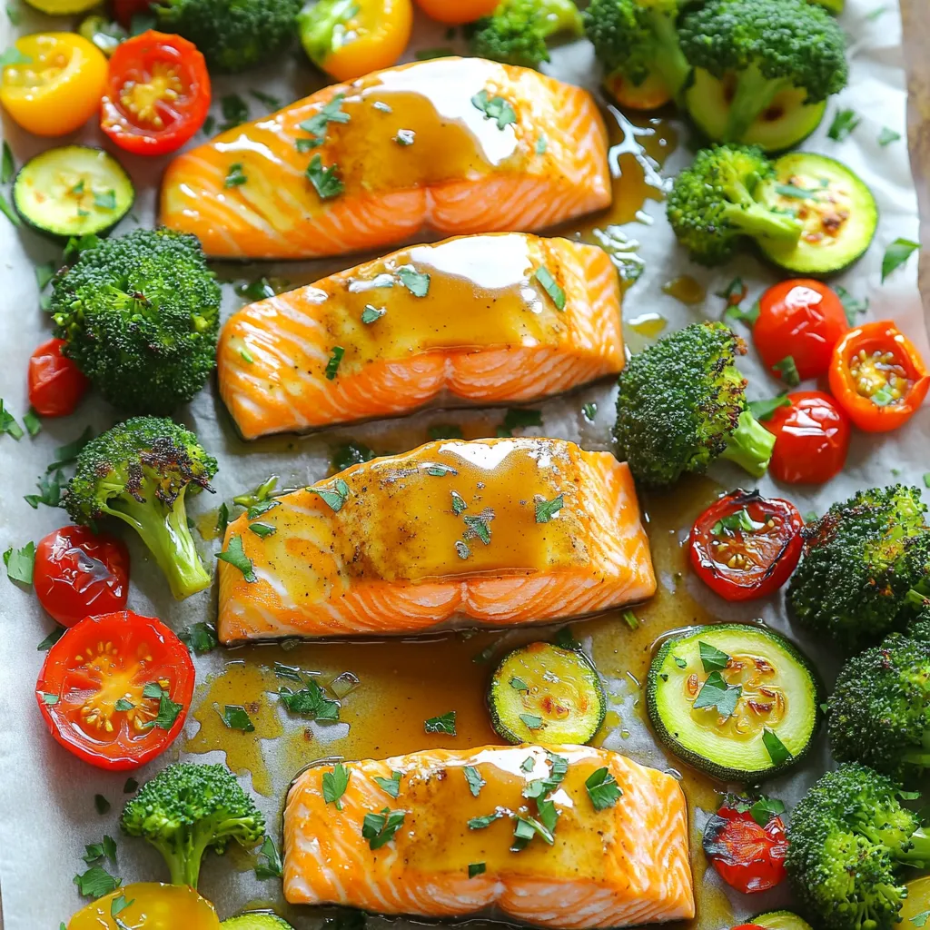 Sheet-Pan Maple Dijon Salmon and Veggies Delight
