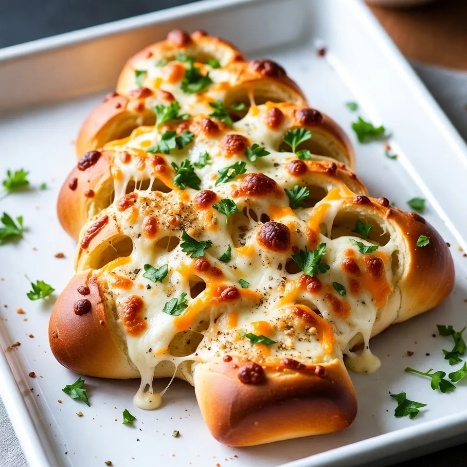 Cheesy Pull-Apart Christmas Tree Bread Delight