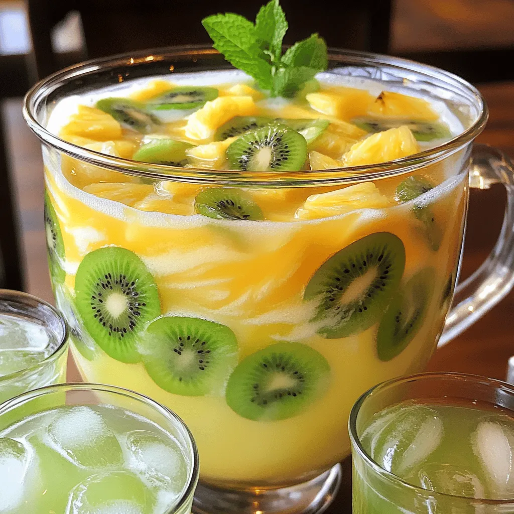 Kiwi Pineapple Punch Refreshing Summer Drink Recipe