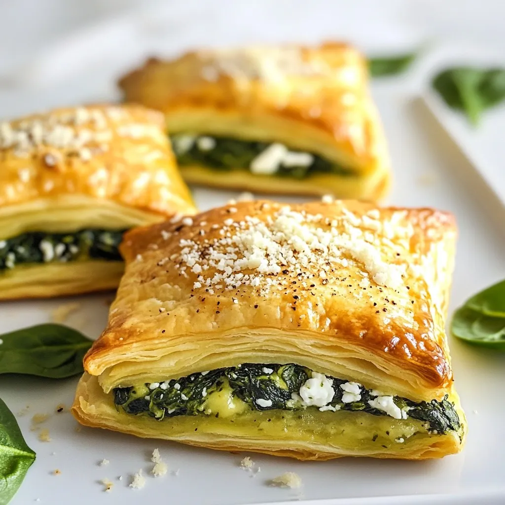 Spinach Stuffed Puff Pastry Crisp and Tasty Delight