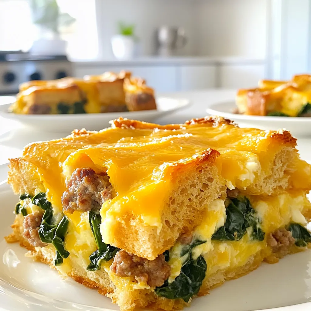 Savory Sausage and Spinach Breakfast Strata Delight