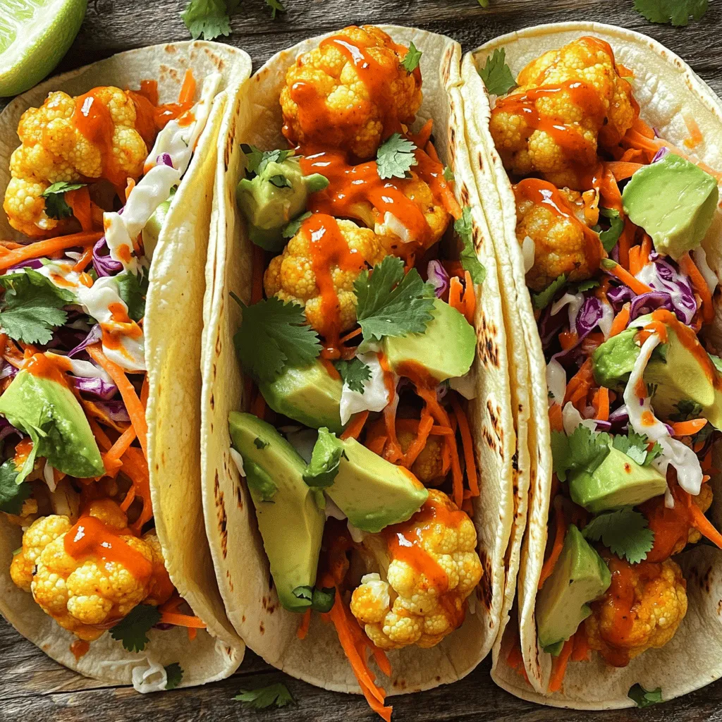 Vegan Buffalo Cauliflower Tacos Crunchy and Zesty Dish
