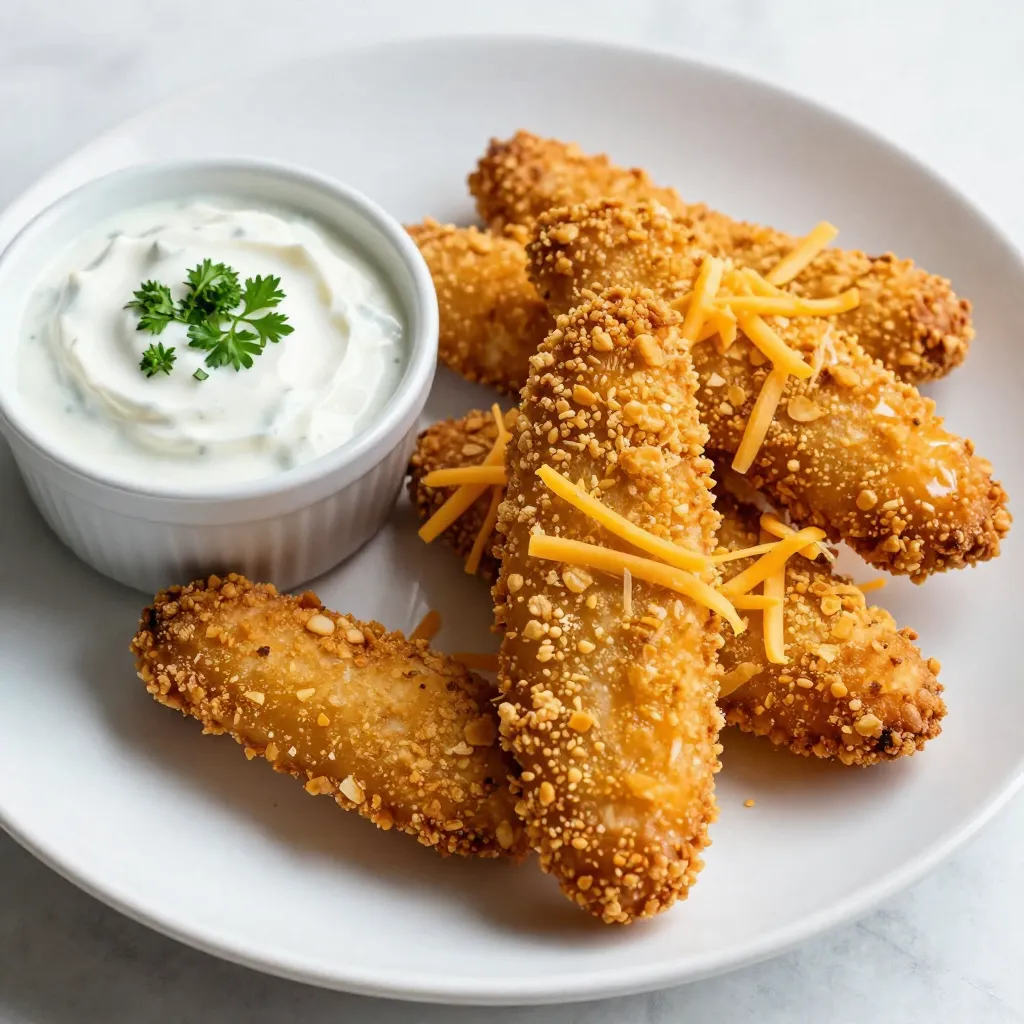 Cheddar Ranch Chicken Tenders Crispy and Flavorful Dish