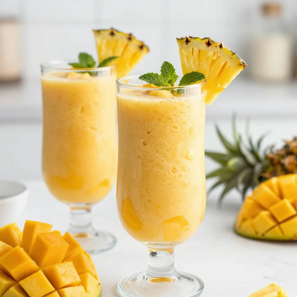 Mango Pineapple Smoothie Refreshing Healthy Treat
