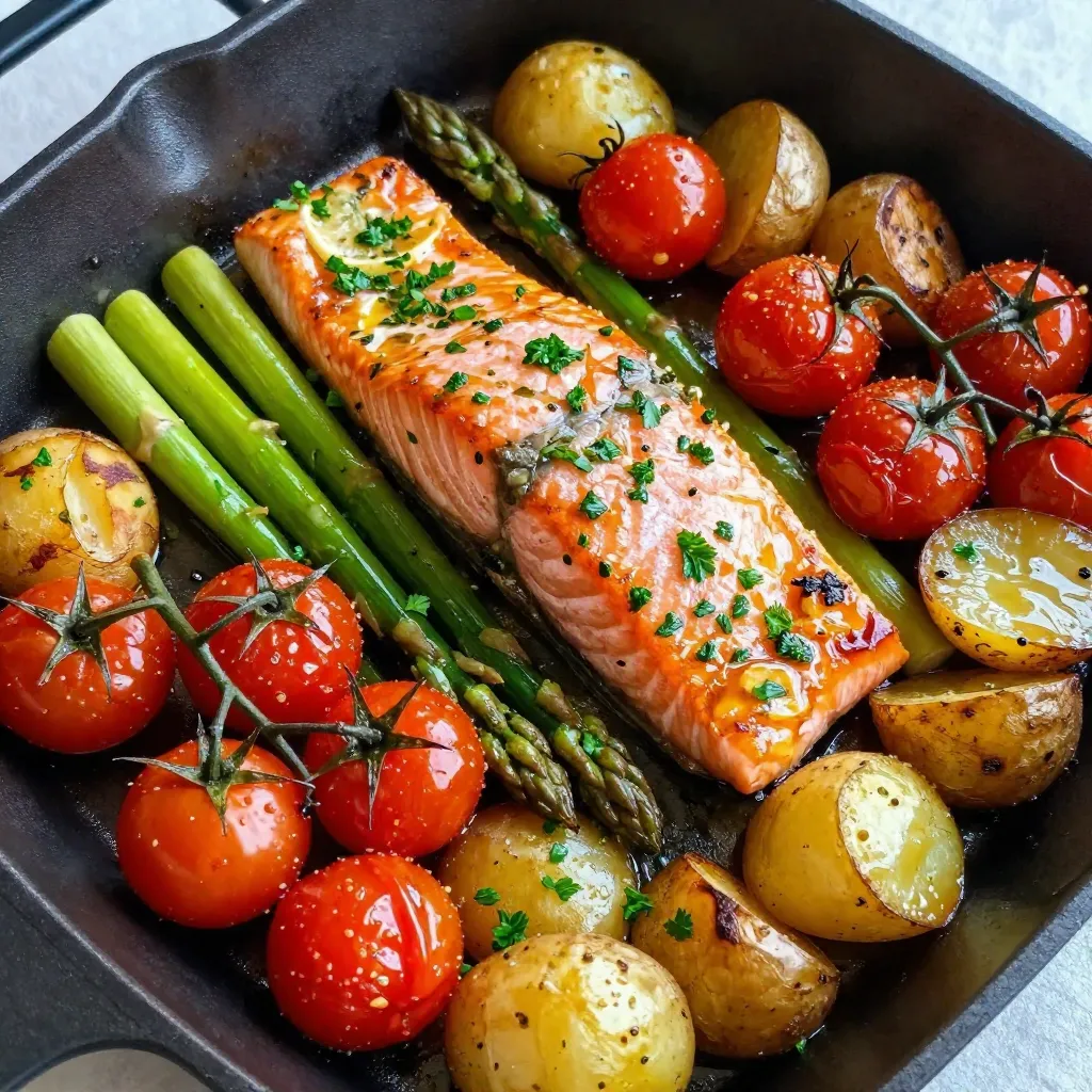 Sheet Pan Lemon Herb Salmon Quick and Tasty Meal