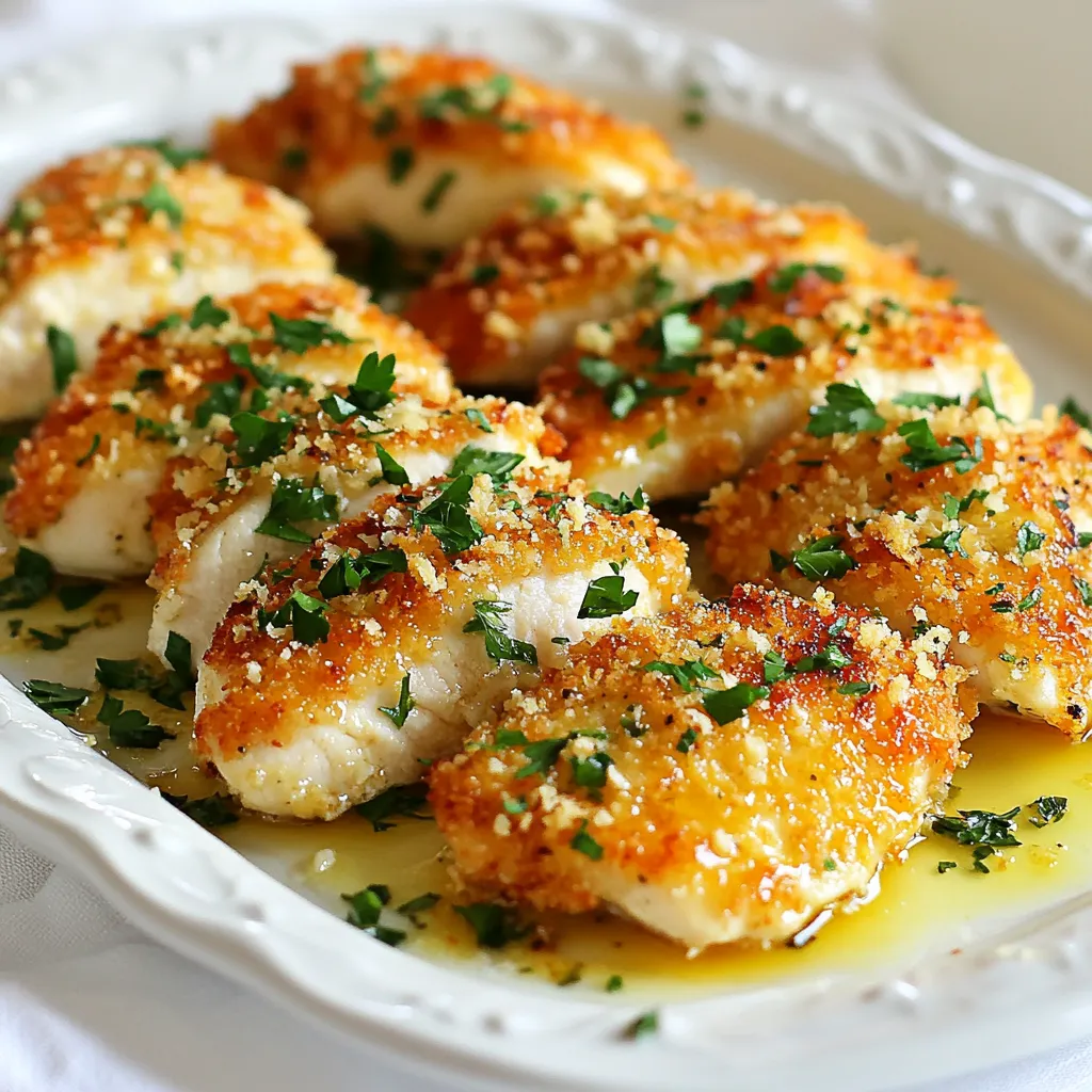 Crispy Parmesan Chicken with Garlic Sauce Delight