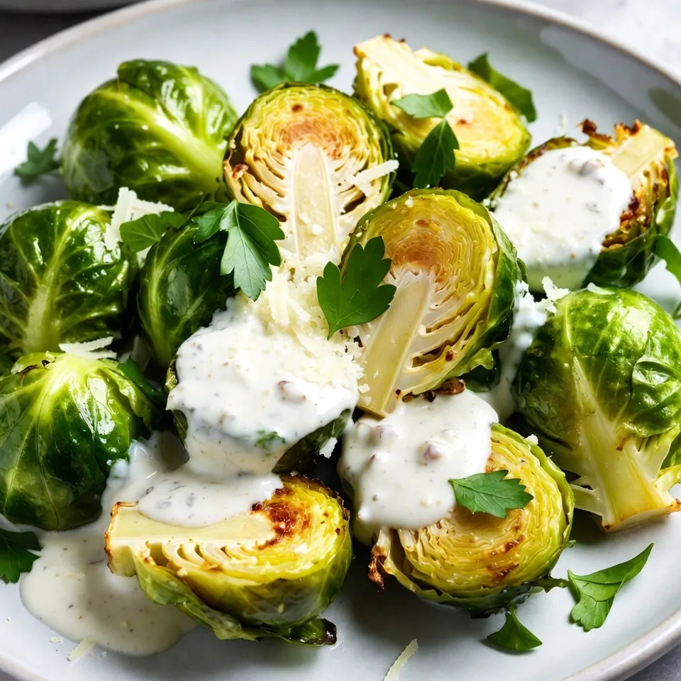 Creamy Garlic Parmesan Brussels Sprouts Delightful Dish