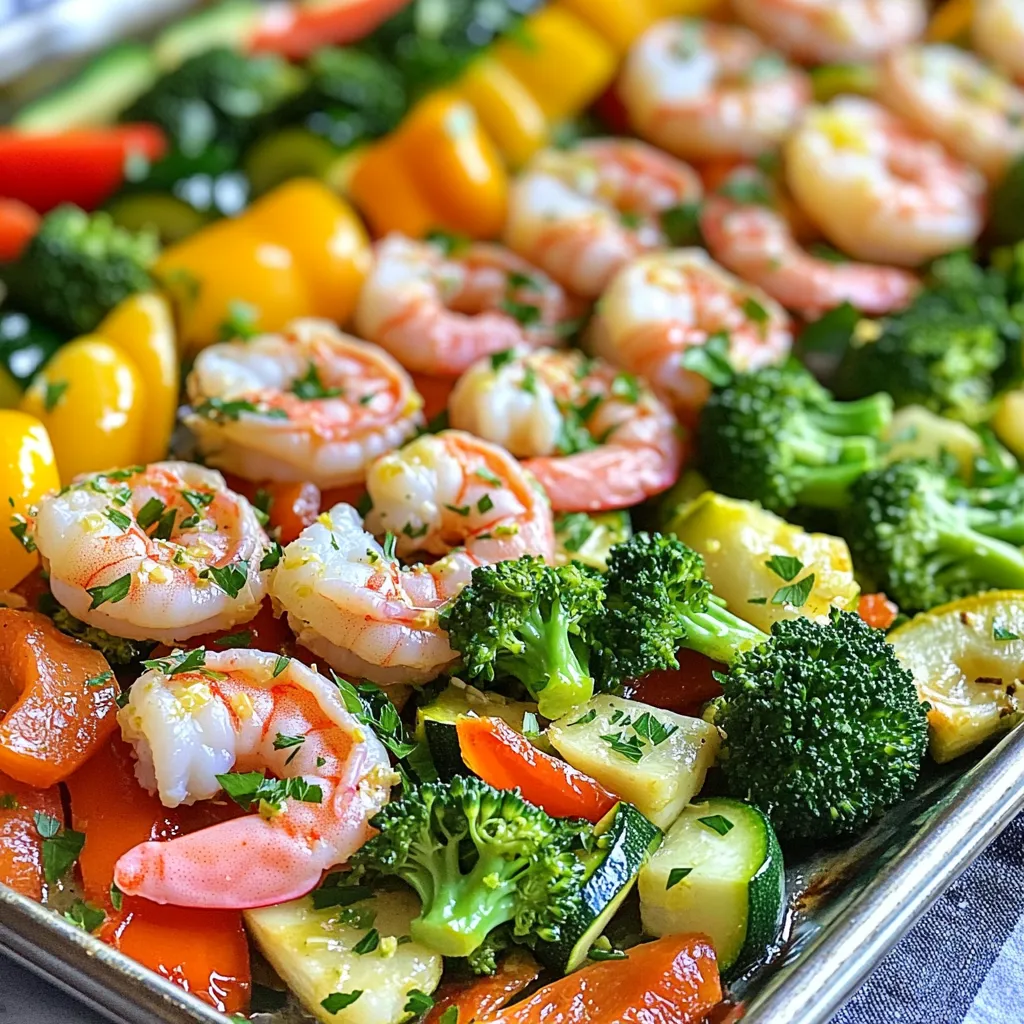 Lemon Garlic Shrimp Veggie Sheet Pan Delight