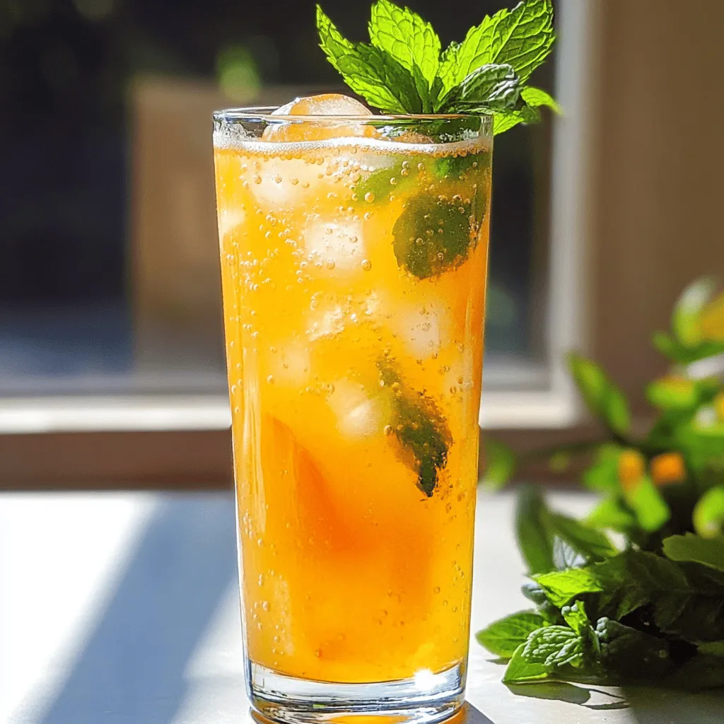 Sparkling Peach Lemonade Refreshing Summer Drink