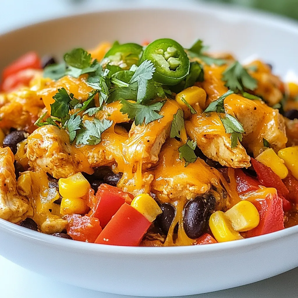 Cheesy Baja Chicken Pepper Skillet Simple Dinner Delight