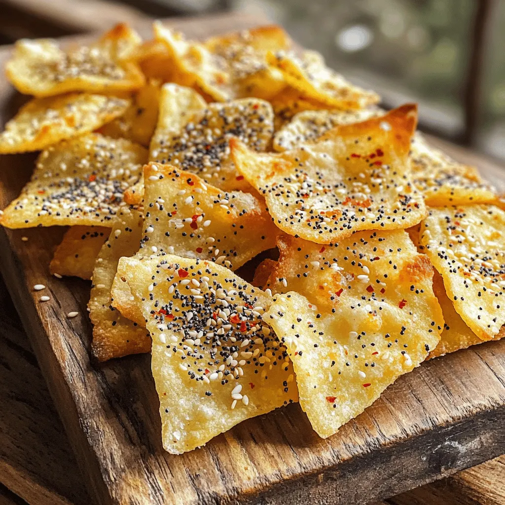 Baked Everything Bagel Chips Crunchy Snack Delight