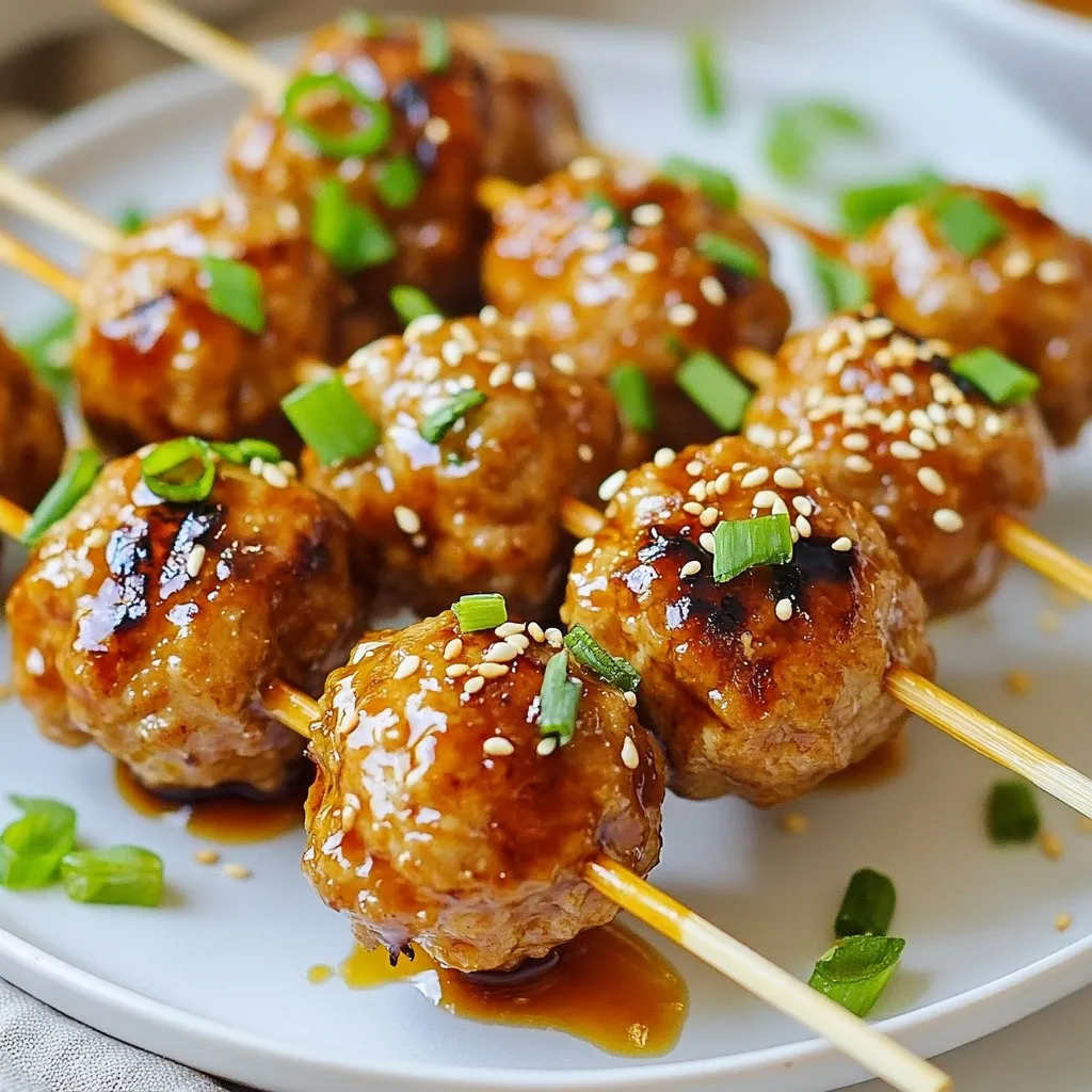 Teriyaki Meatball Skewers Tasty and Easy Recipe