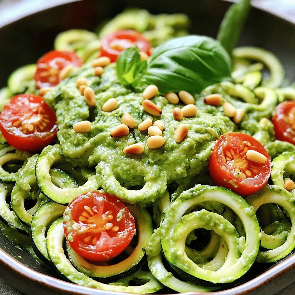 Zucchini Noodles with Pesto Healthy and Flavorful Dish