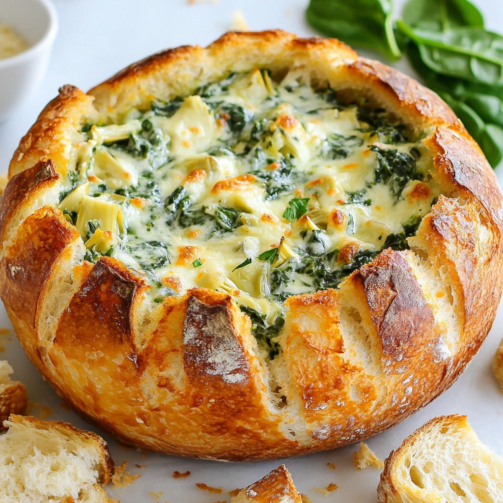 Spinach Artichoke Dip Bread Bowl Delightful Recipe