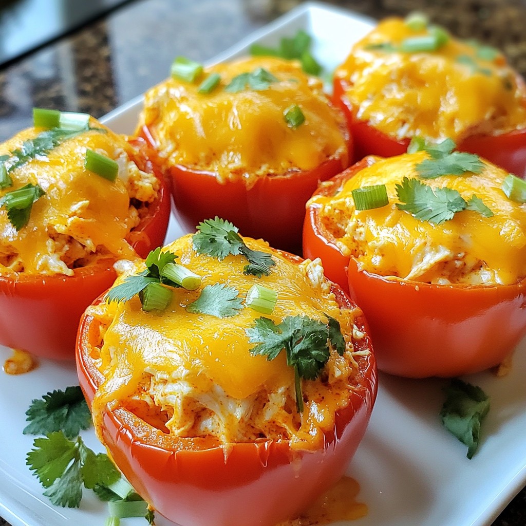 Buffalo Chicken Stuffed Peppers Tasty and Easy Dish