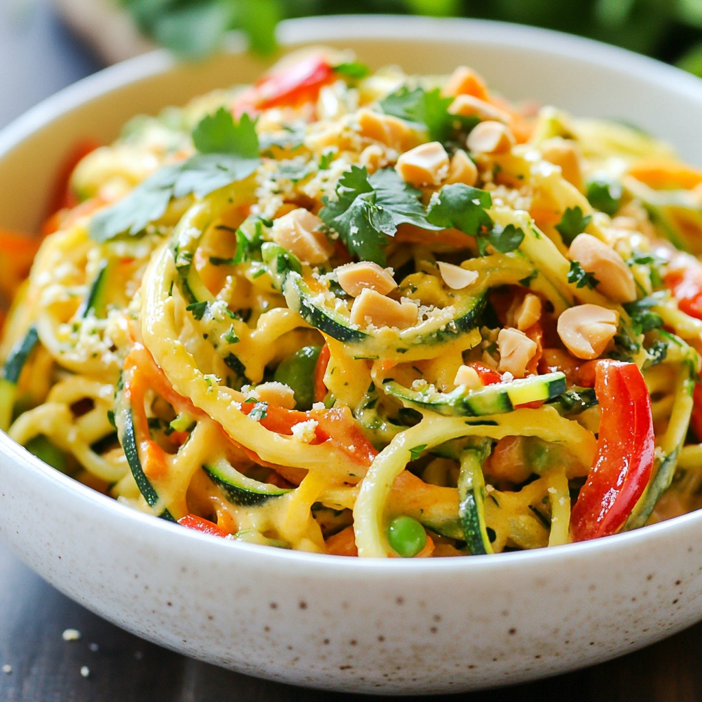 Spicy Thai Peanut Zoodles Flavorful and Easy Recipe