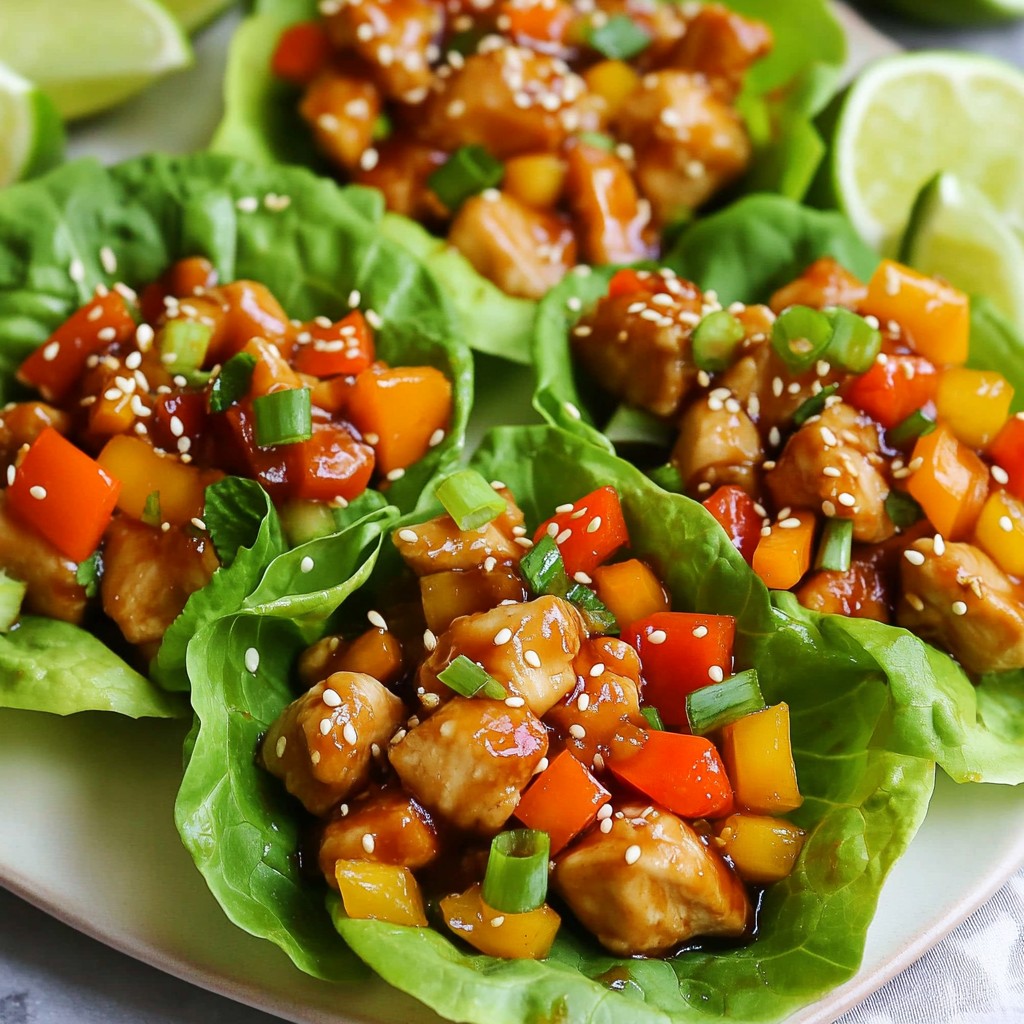 Teriyaki Chicken Lettuce Wraps Flavorful and Easy Treat