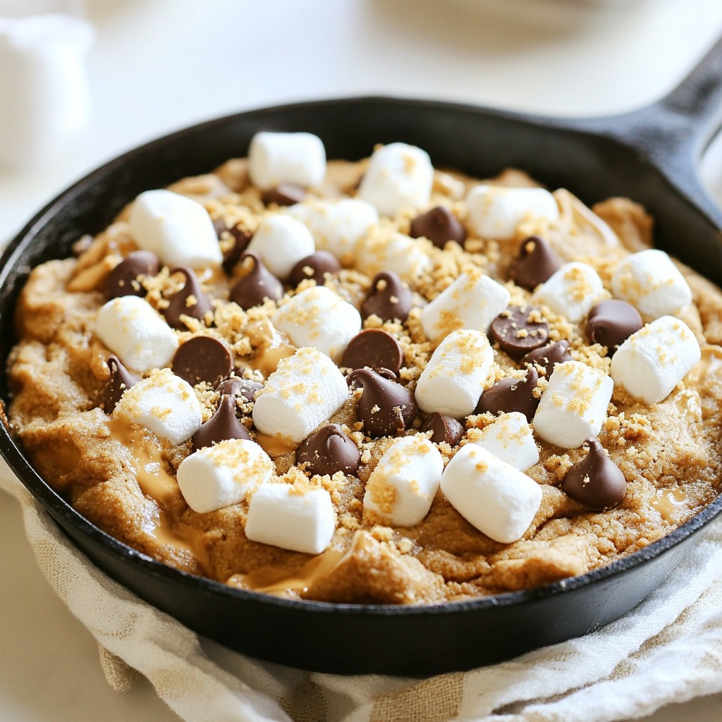 Peanut Butter S'mores Skillet Cookie Delightful Treat