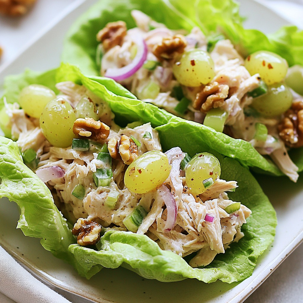 Greek Yogurt Chicken Salad Lettuce Wraps Delight