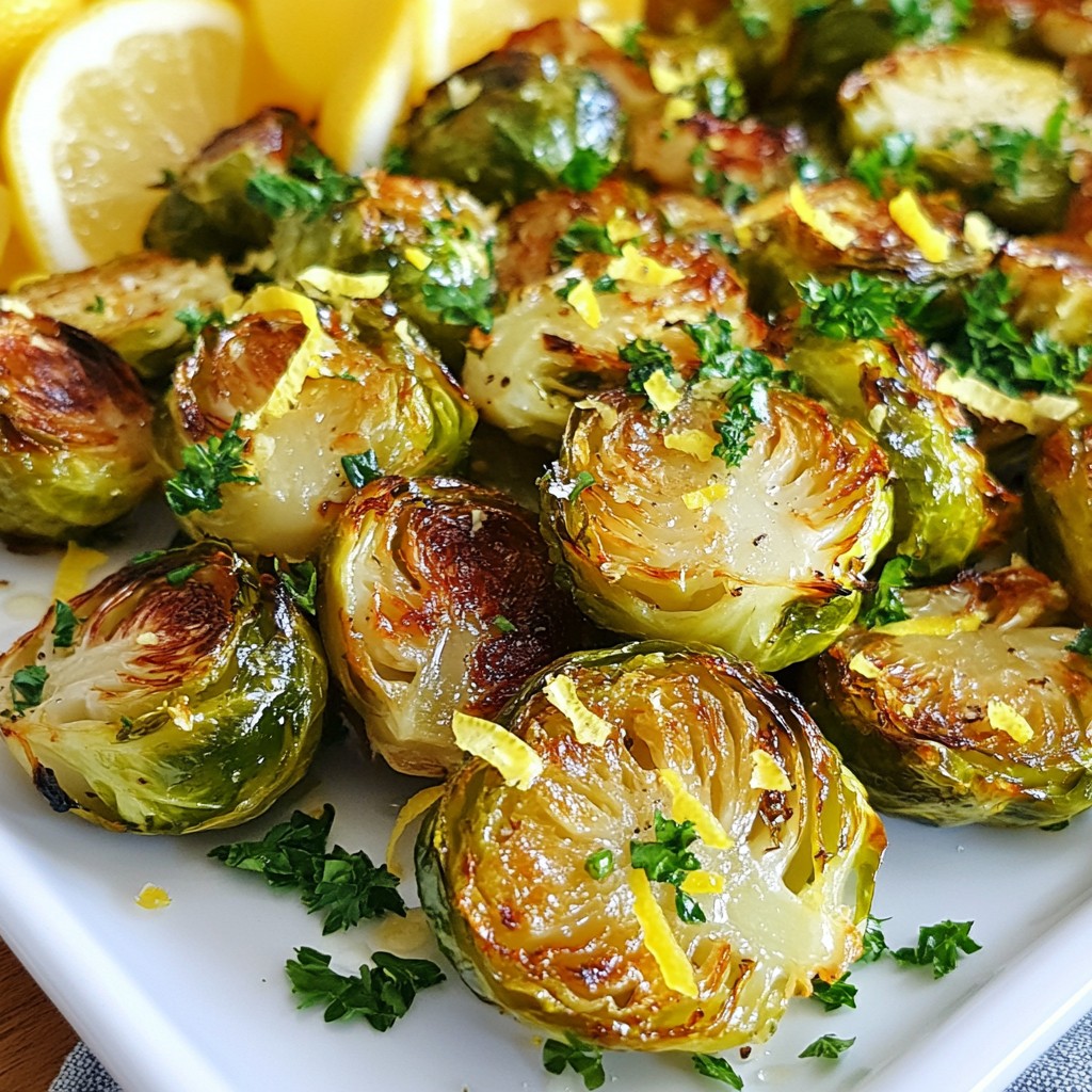 Lemon Garlic Roasted Brussels Sprouts Flavor Boost