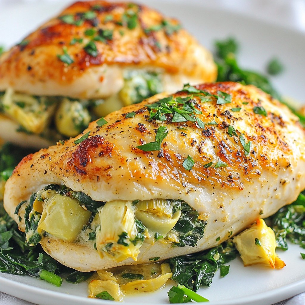 Stuffed Spinach Artichoke Chicken Breast Delight Recipe