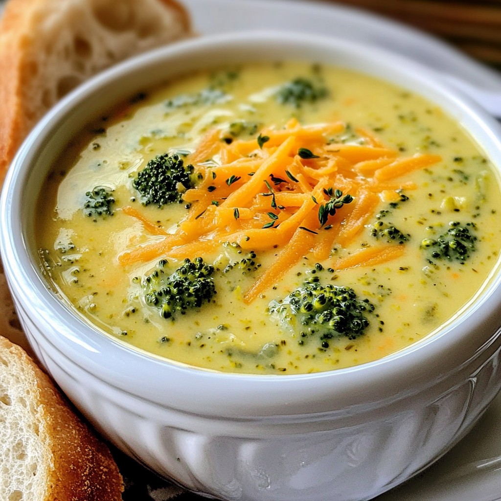 Creamy Broccoli Cheddar Soup Easy and Flavorful Recipe