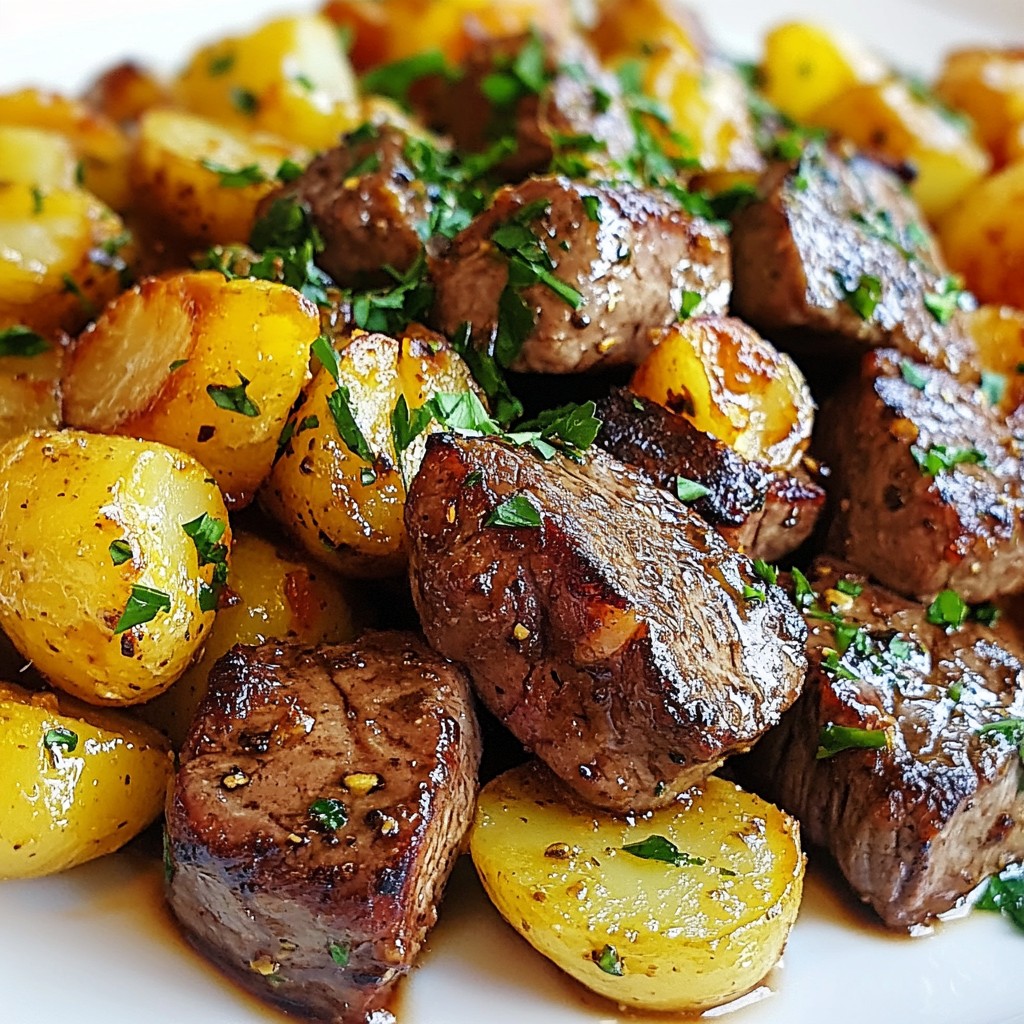 Garlic Butter Steak Bites and Potatoes Recipe Delight