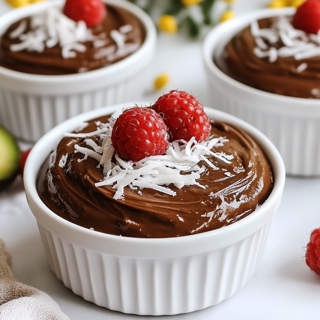 Vegan Chocolate Avocado Mousse Creamy Dessert Treat