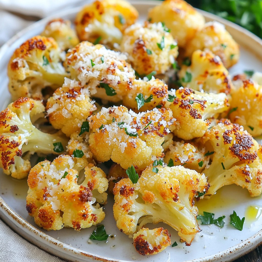 Garlic Parmesan Roasted Cauliflower Savory Side Dish