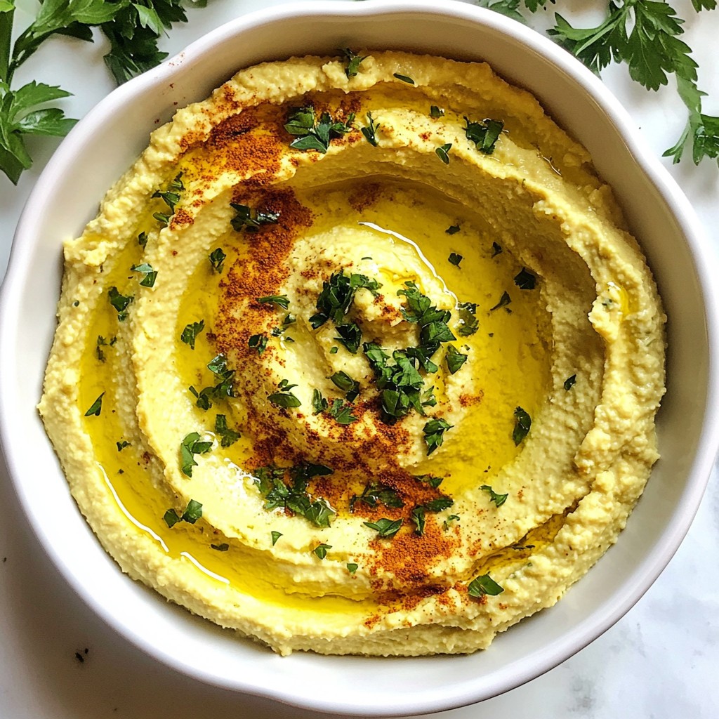 Classic Hummus with Olive Oil Swirl Tasty Dip Recipe